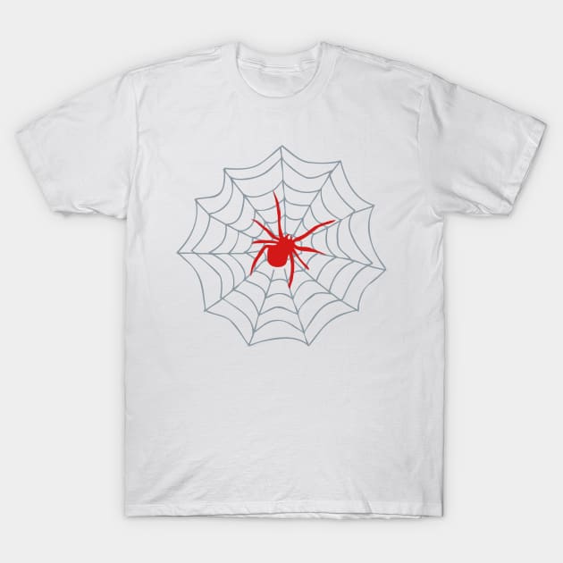 Red Spider on Web T-Shirt by AustralianMate